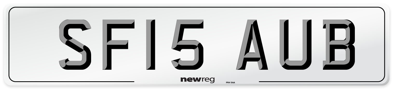 SF15 AUB Number Plate from New Reg